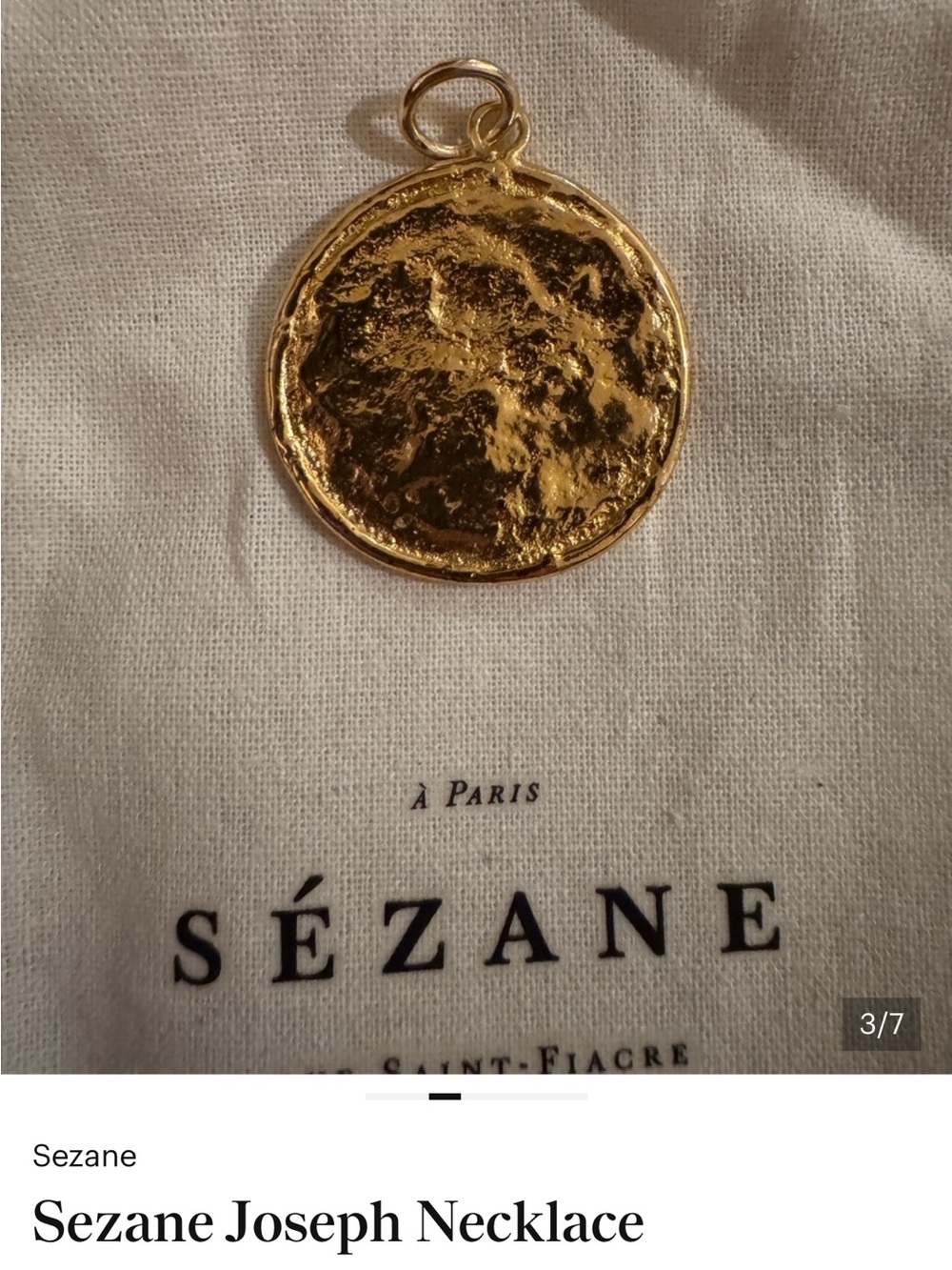 Sezane Polished Gold Chunky Chain with Coin Pendant - Picture 3 of 6